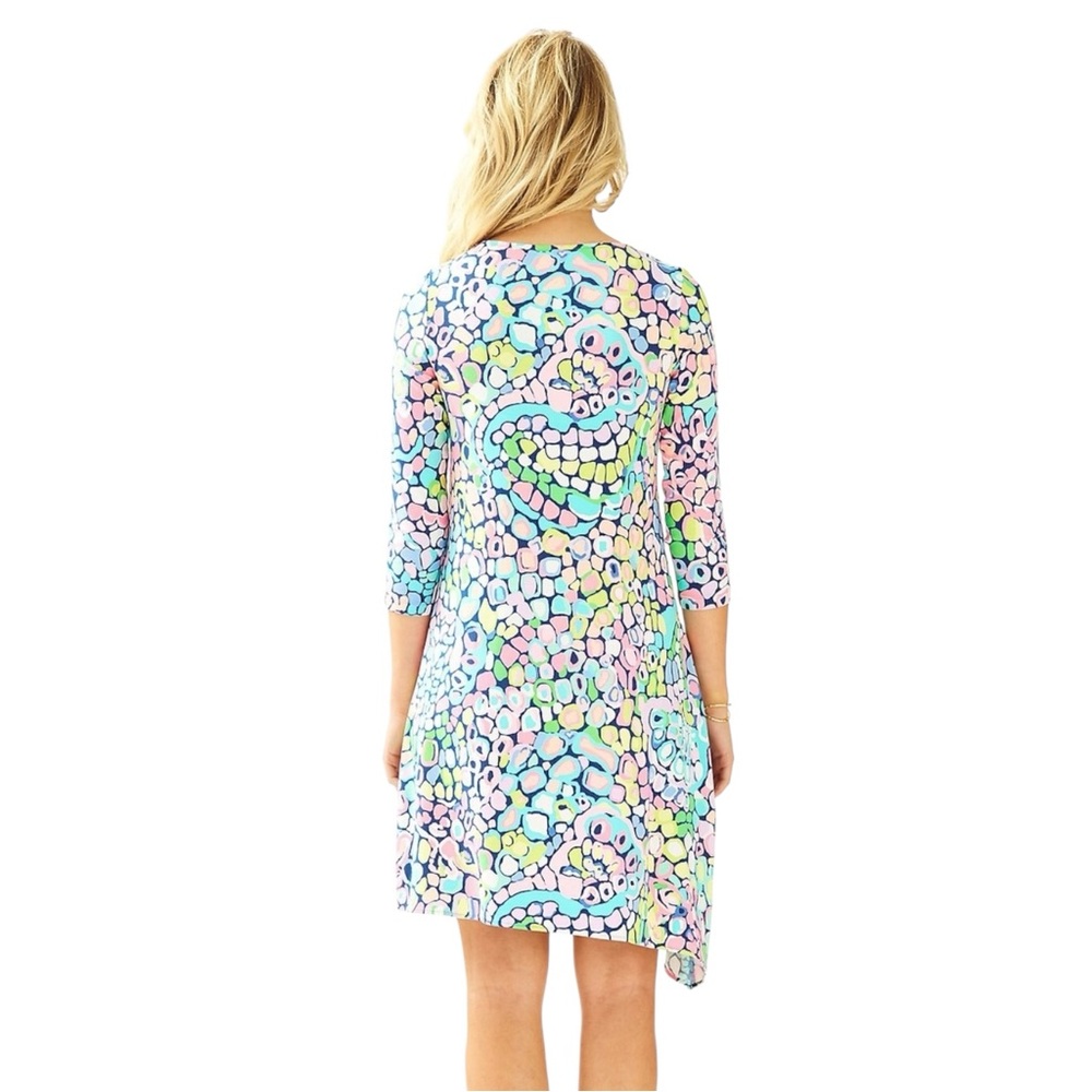 Lilly Pulitzer Ariana Asymmetrical Swing Dress in Multi Gypsy Jungle Sz S - Picture 4 of 14